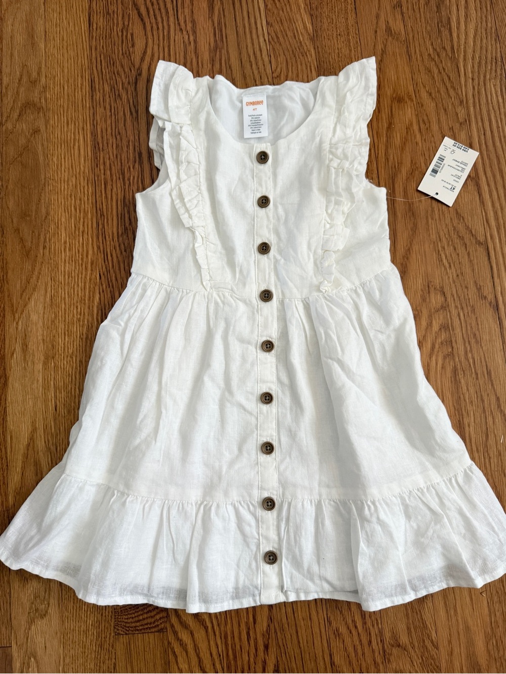 Gymboree white ruffle girls dress New 4T